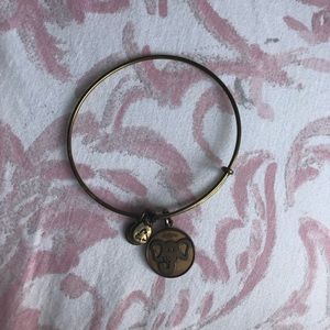 Gold Alex and Ani bracelet elephant charm